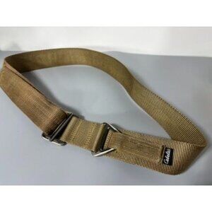 Cabelas Adjustable Nylon Webbing Belt With Hook Loop Closure Tan Heavy Duty Stra